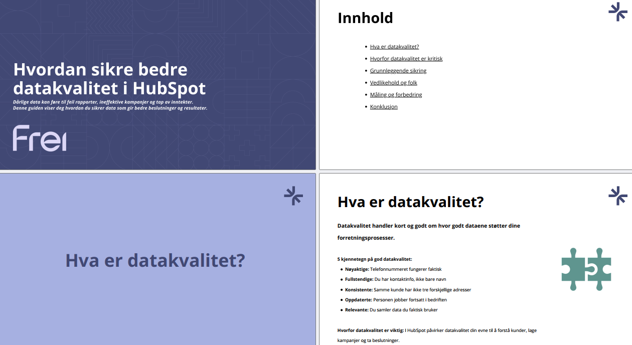 Guide - Hvordan sikre bedre datakvalitet i HubSpot
